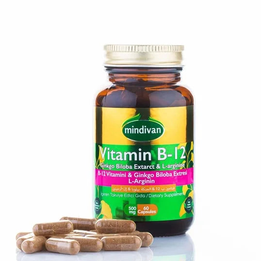 Vitamin B12 Ginko Bloba Extract  L Arginine Capsules - Premium  from Mindivan - Just €0! Shop now at Islamic Wholesale